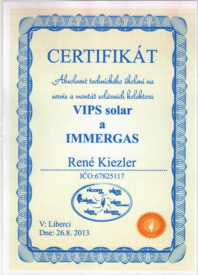 Certifikát VIPS
